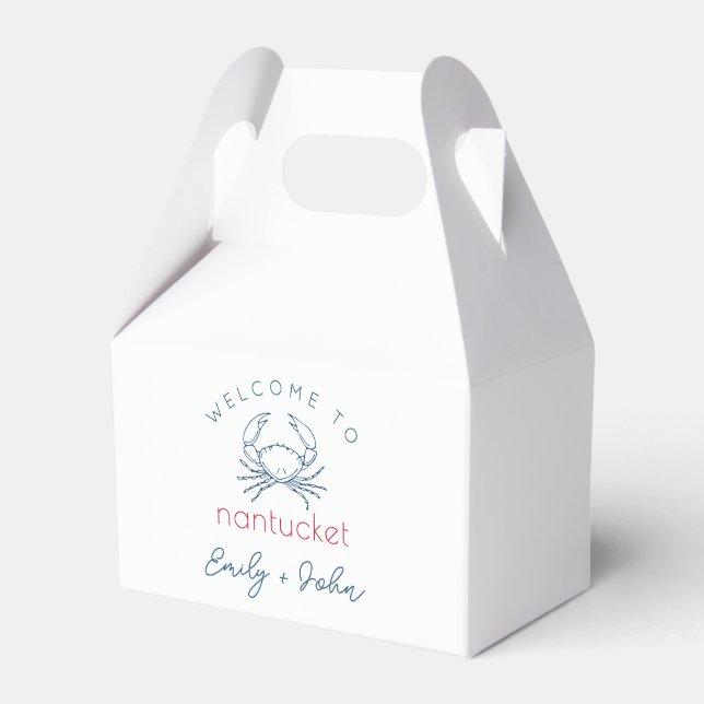 Custom Welcome to Nantucket wedding Favor Boxes (Front Side)