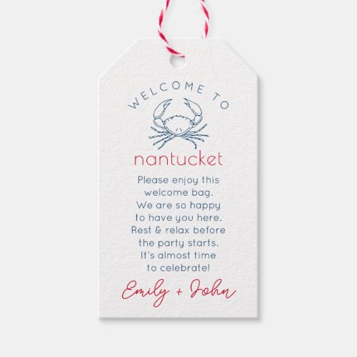 Custom Welcome to Nantucket wedding Tag