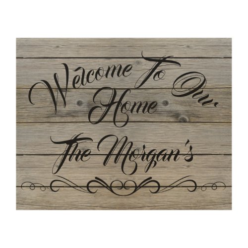 Custom Welcome to Our Family Home Rustic Barn Wood Wall Art
