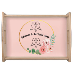 Custom Welcome to our Home Lovebirds   Gift Serving Tray