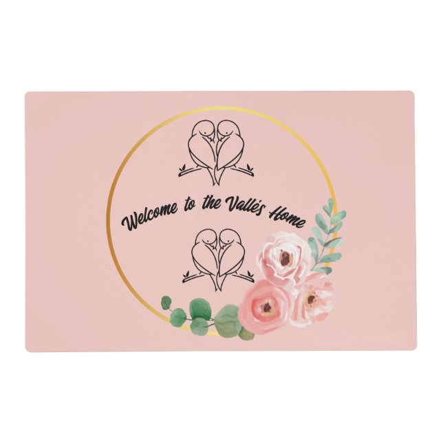 Custom Welcome to our Home Lovebirds |  Placemat (Front)