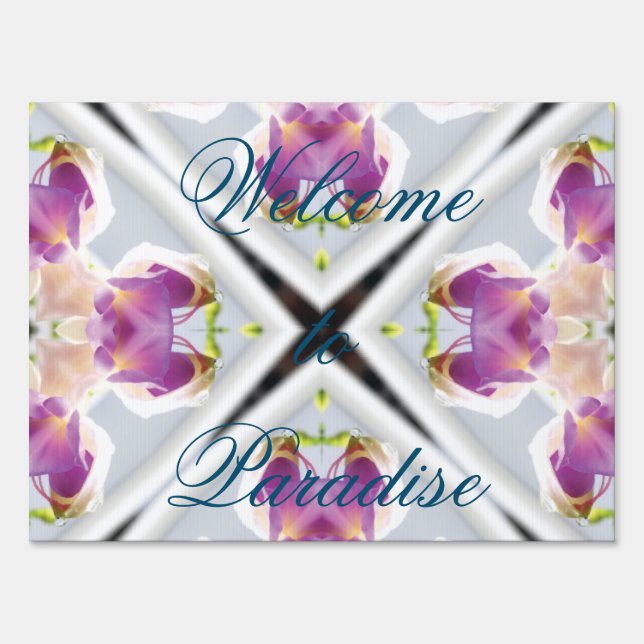 Custom Welcome to Paradise Garden Road Sign (Front)