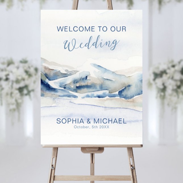 Custom Welcome Wedding Signs Watercolor Mountains (Creator Uploaded)