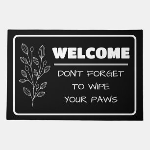 Custom Welcome Wipe Your Paws Boho Cute Funny Doormat