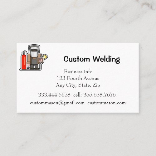 Custom Welding Manufacturing Repairs Business Card