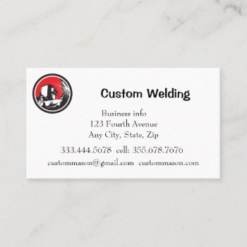 Custom Welding Manufacturing Repairs Business Card by countrymousestudio at Zazzle
