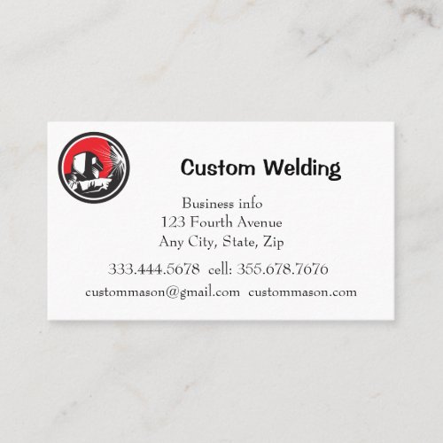 Custom Welding Manufacturing Repairs Business Card