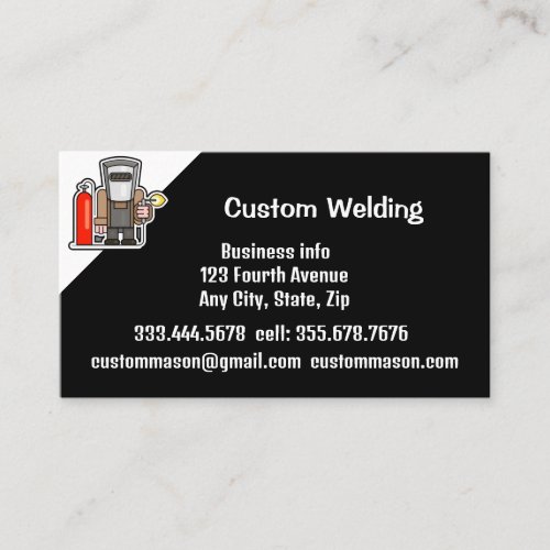 Custom Welding Manufacturing Repairs Business Card