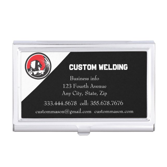 Custom Welding Manufacturing Repairs Business Card Case (Front)