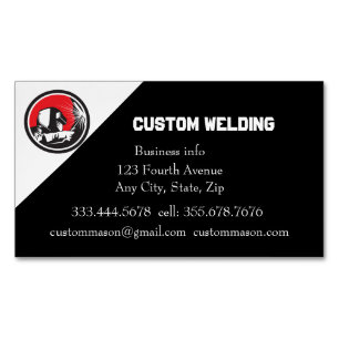 Custom Welding Manufacturing Repairs Business Card Magnet
