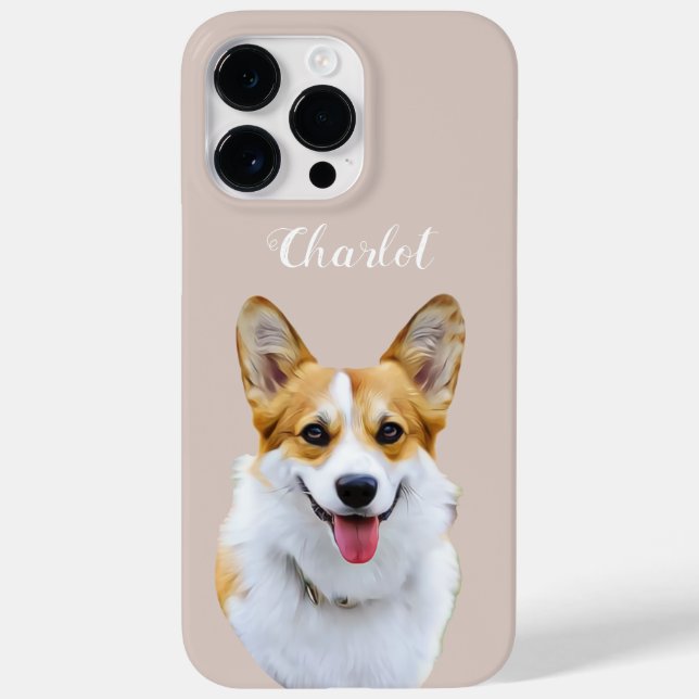 Custom Welsh Corgi Dog Personalized Drawing Case-Mate iPhone Case (Back)