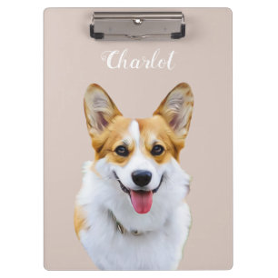 Custom Welsh Corgi Dog Personalized Drawing Clipboard
