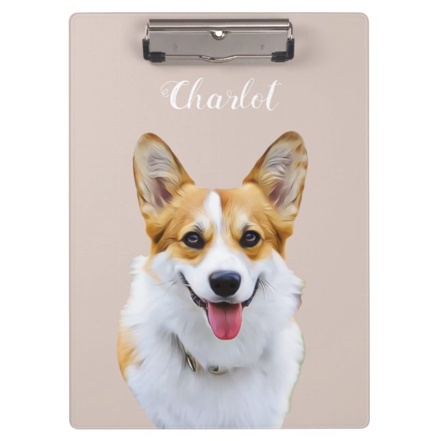 Custom Welsh Corgi Dog Personalized Drawing Clipboard (Front)