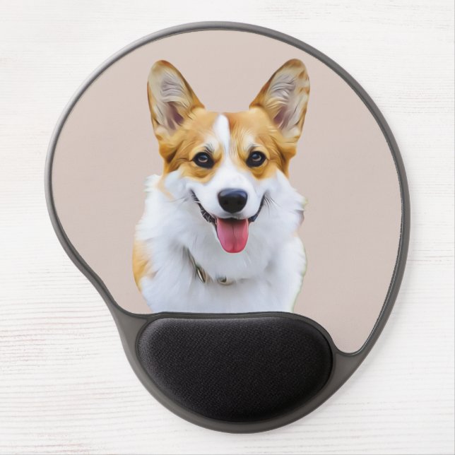 Custom Welsh Corgi Dog Personalized Drawing Gel Mouse Pad (Front)
