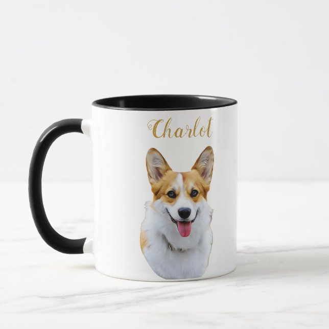 Custom Welsh Corgi Dog Personalized Drawing Mug (Left)