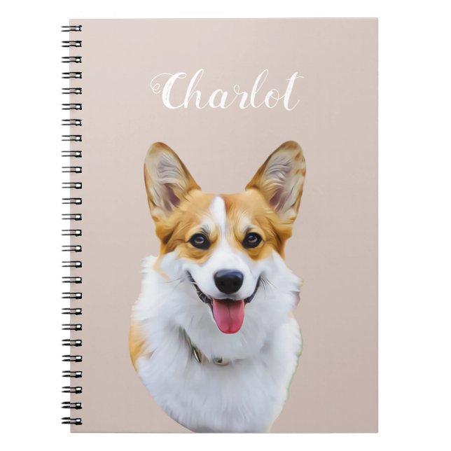 Custom Welsh Corgi Dog Personalized Drawing Notebook (Front)