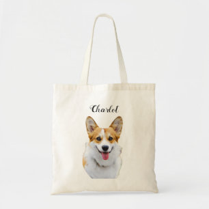 Custom Welsh Corgi Dog Personalized Drawing Tote Bag