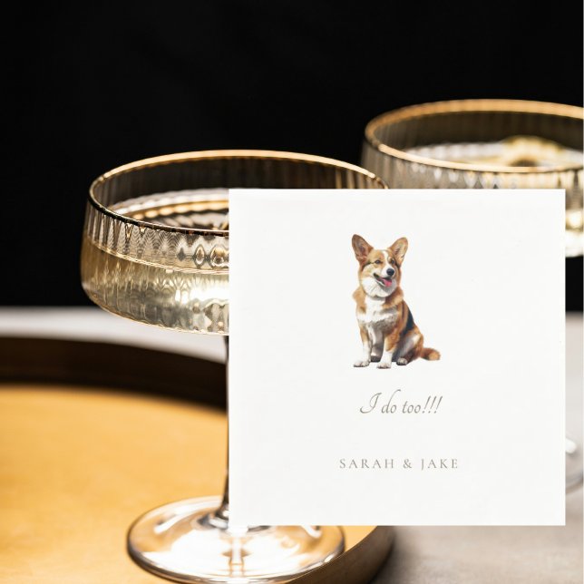 Custom Welsh Corgi Pet Wedding Napkins (Creator Uploaded)