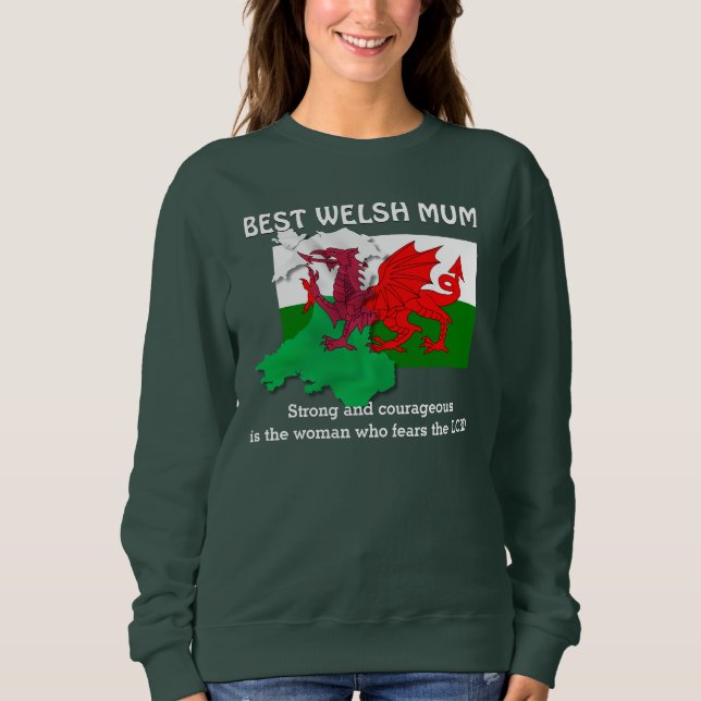 Custom WELSH MUM Flag of Wales Sweatshirt (Front)