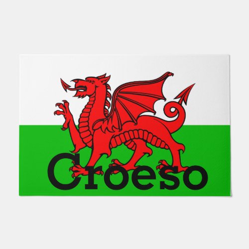 Custom Welsh Welcome Door Mat