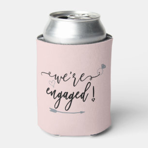 Custom We're Engaged Engagement Party Favors Can Cooler