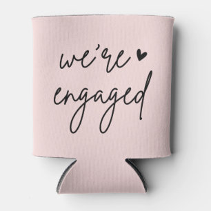 Custom We're Engaged Engagement Party Favors Can Cooler