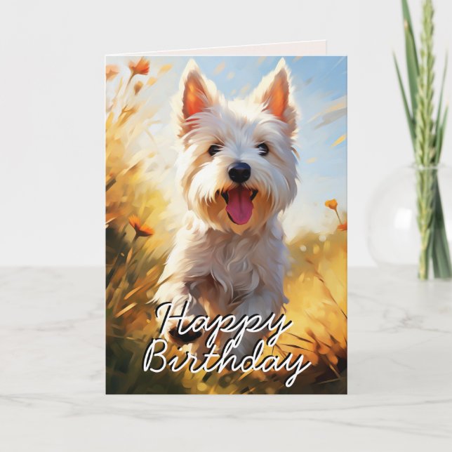Custom West Highland White Terrier  Thank You Card (Front)