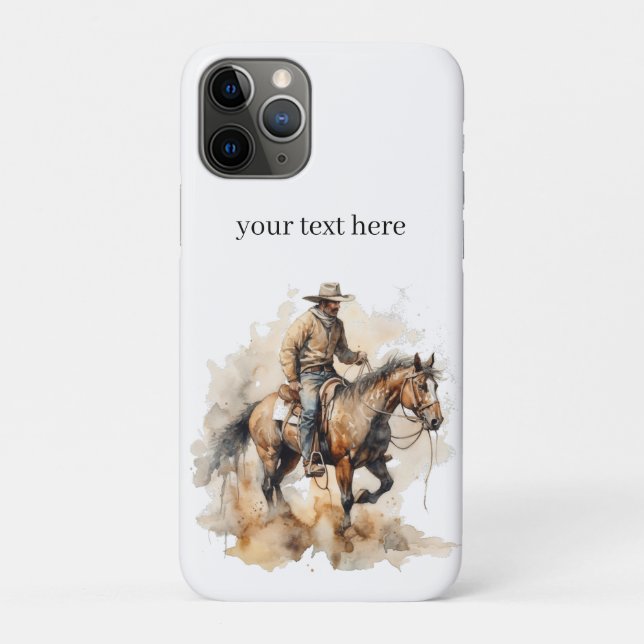 Custom Western Cowboy Horseback Art Case-Mate iPhone Case (Back)