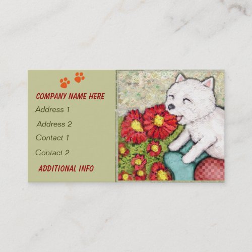 Custom Westie Dog  Pet Store Business Cards