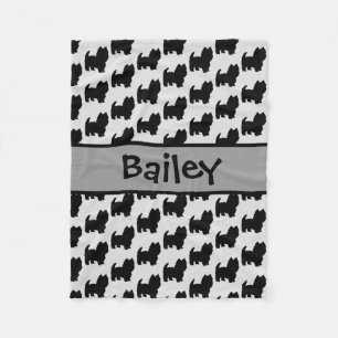 Custom Westie Dog Silhouette Fleece Blanket