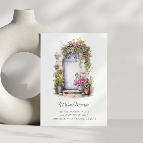 Custom Weve Moved Front Door Floral Illustration Announcement