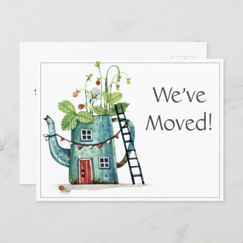 Custom Weve Moved Modern Plants Postcard