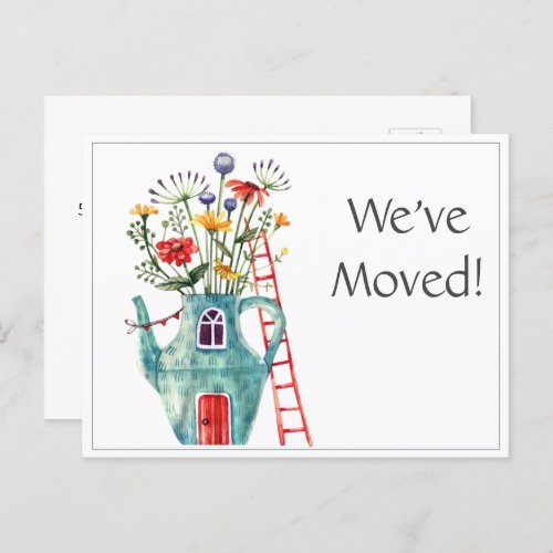 Custom Weve Moved Modern Plants Postcard