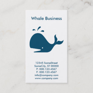 custom whale business business card