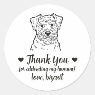 Custom Wheaten Terrier Dog Wedding Favor Stickers