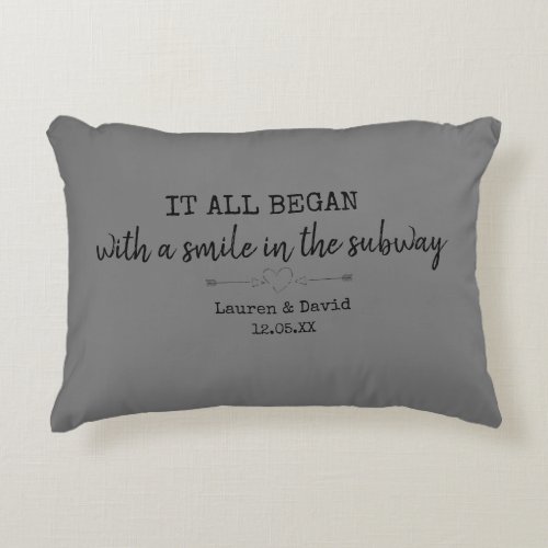 Custom Where It All Began Chic Valentines Day Acc Accent Pillow