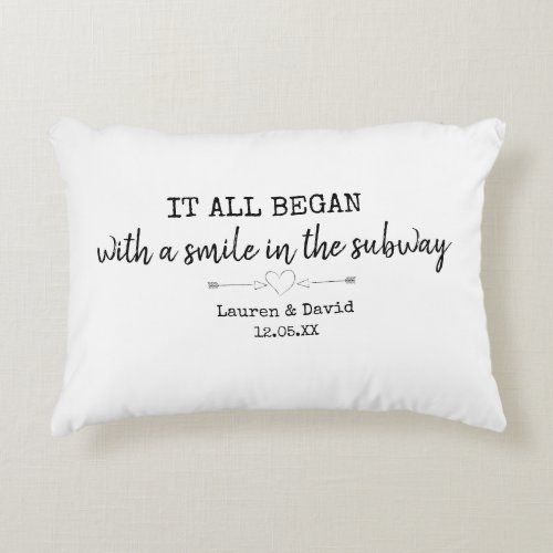 Custom Where It All Began Chic Valentines Day Accent Pillow