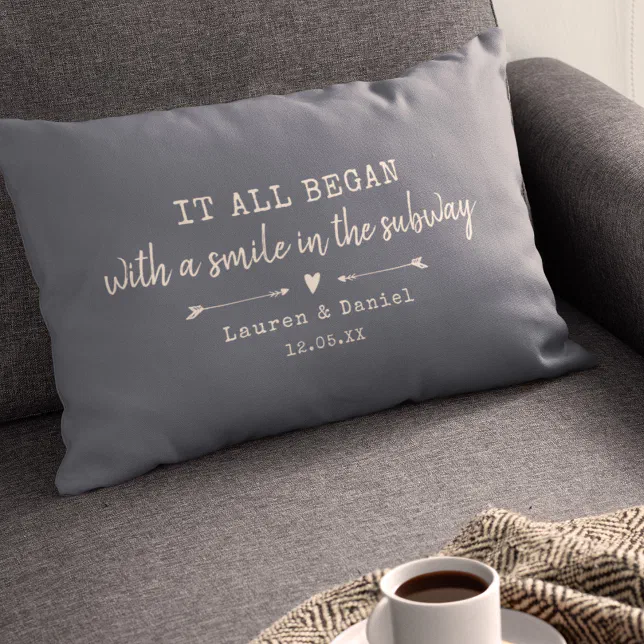 Custom Where It All Began Chic Valentine's Day Lumbar Pillow Zazzle
