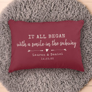 Custom Where It All Began Red Chic Valentine's Day Accent Pillow