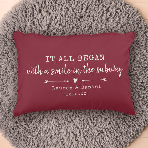 Custom Where It All Began Red Chic Valentine's Day Accent Pillow