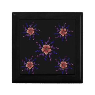 Custom Whimsical Copper and Purple Folk Art Floral Gift Box