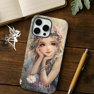 Custom Whimsical Daisy Fairy Pastel Watercolor iPhone 16 Pro Max Case