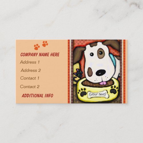 Custom Whimsical Dog  Pet Store Business Cards