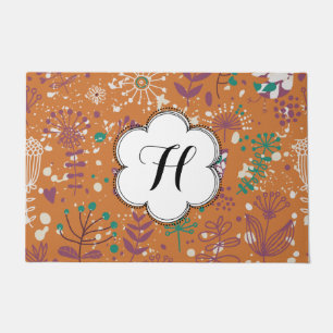 Custom Whimsical Floral Birds Doormat