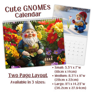 Custom Whimsical Garden Gnome Art Calendar
