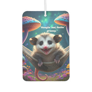 Custom Whimsical Opossum Psychedelic Hippie Air Freshener
