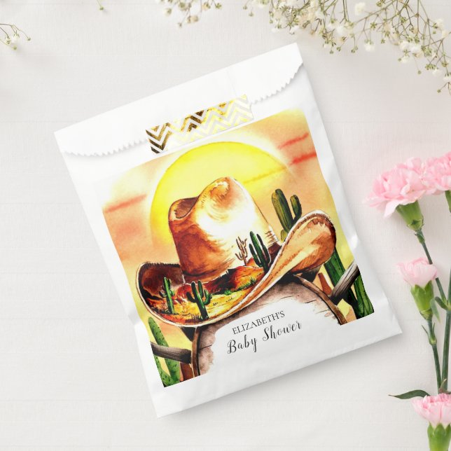 Custom Whimsical Pastel Cowboy Baby Shower Favor Bag (Sealed)