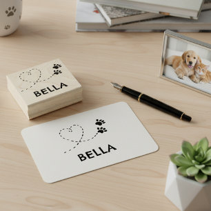 Custom Whimsical Paw Print Name Stamp