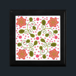 Custom Whimsical Pink Floral & Polka Dot Pattern Gift Box<br><div class="desc">Brighten your day with this cheerful and whimsical floral pattern. The design features four stylized flowers with vibrant pink and yellow gradient petals</div>