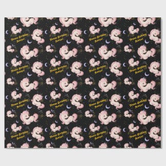 Custom Whimsical Pink Unicorn Girls Birthday | Wrapping Paper